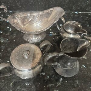 Lot of 4 Vintage Pewter Items